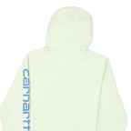 CARHARTT Mens White Hoodie M Cotton Blend Pullover Logo Print Casual