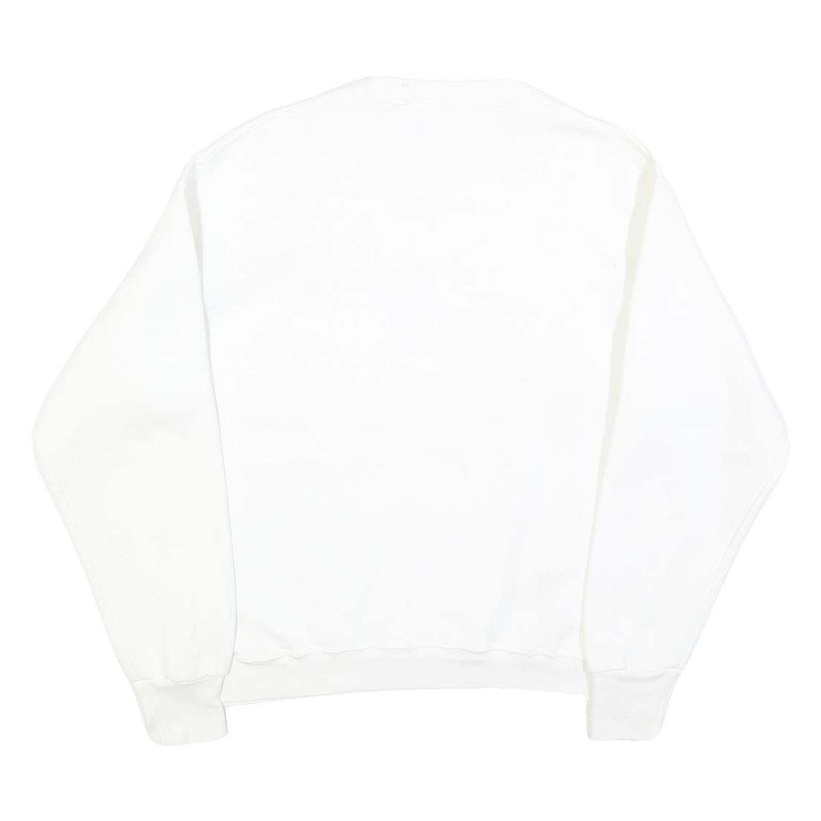 DUCK HEAD Womens White Sweatshirt L Cotton Blend Crew Neck Classic Logo