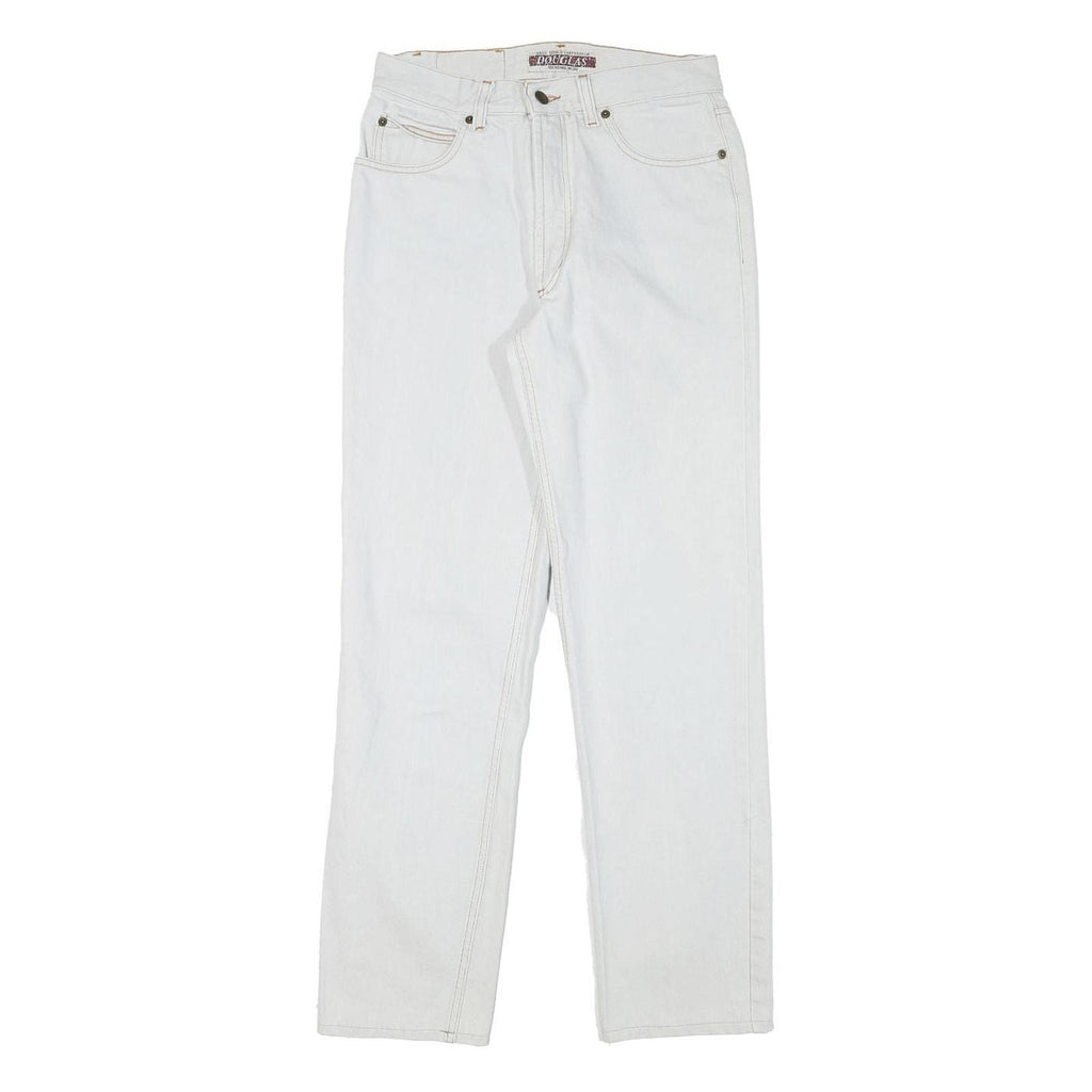 DOUGLAS Mens White Cotton Blend Regular Fit Straight Denim Jeans W27 L30