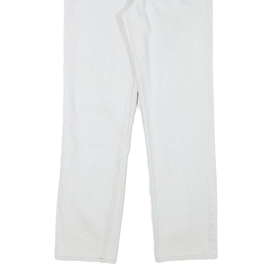 DOUGLAS Mens White Cotton Blend Regular Fit Straight Denim Jeans W27 L30