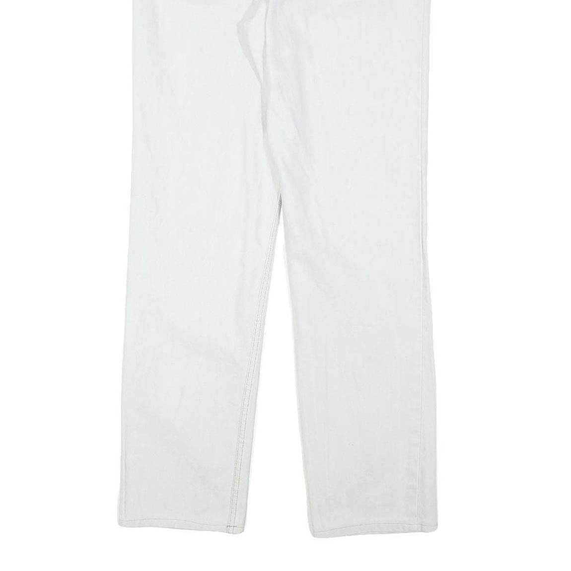 DOUGLAS Mens White Cotton Blend Regular Fit Straight Denim Jeans W27 L30