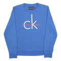 CALVIN KLEIN JEANS Mens Blue Crew Neck M Sweatshirt Cotton Blend Pullover