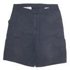 Navy Mens Cargo Cotton Shorts L W36 Pocket Button Casual Workwear