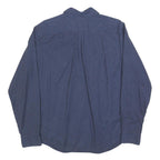 GAP Mens Blue & White Cotton Blend Shirt L Polka Dot Casual Long Sleeve Button