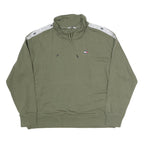 TOMMY HILFIGER Mens Green Crew Neck S Logo Tape Detail Sweatshirt
