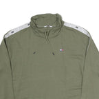 TOMMY HILFIGER Mens Green Crew Neck S Logo Tape Detail Sweatshirt