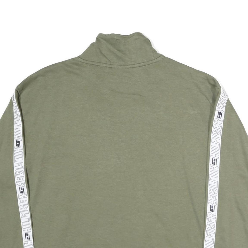 TOMMY HILFIGER Mens Green Crew Neck S Logo Tape Detail Sweatshirt