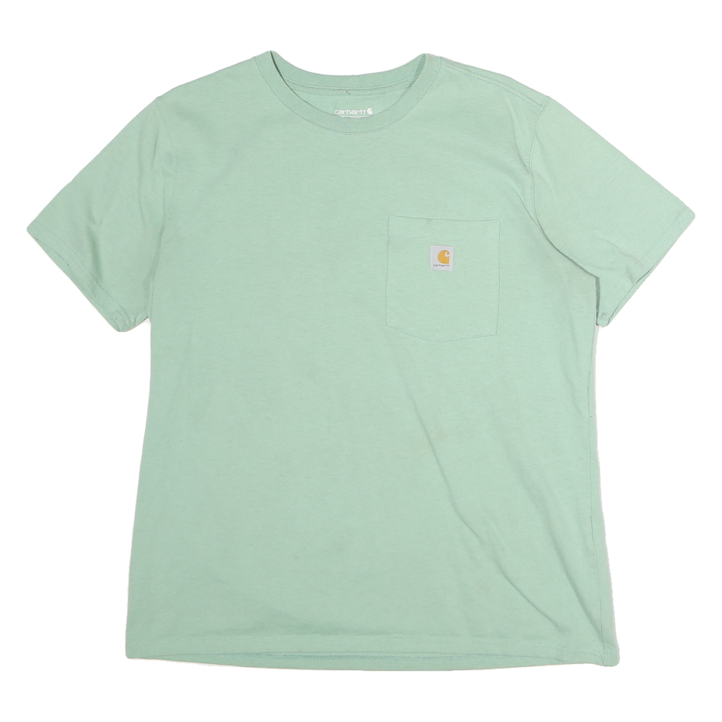 CARHARTT Womens Green Pocket T Shirt L Short Sleeve Crew Neck Classic Cotton