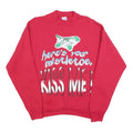 FREEZE Womens Red Here Is Your Mistletoe Kiss Me Crew Neck L Sweatshirt