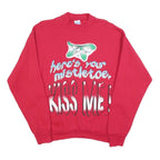 FREEZE Womens Red Here Is Your Mistletoe Kiss Me Crew Neck L Sweatshirt
