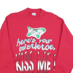 FREEZE Womens Red Here Is Your Mistletoe Kiss Me Crew Neck L Sweatshirt