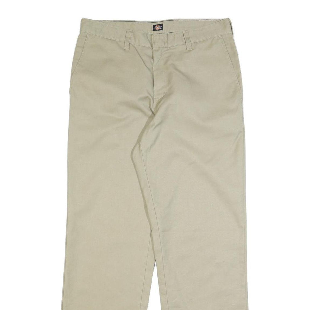 DICKIES Mens Cotton Blend Beige Regular Straight Trousers W31 L32 Classic
