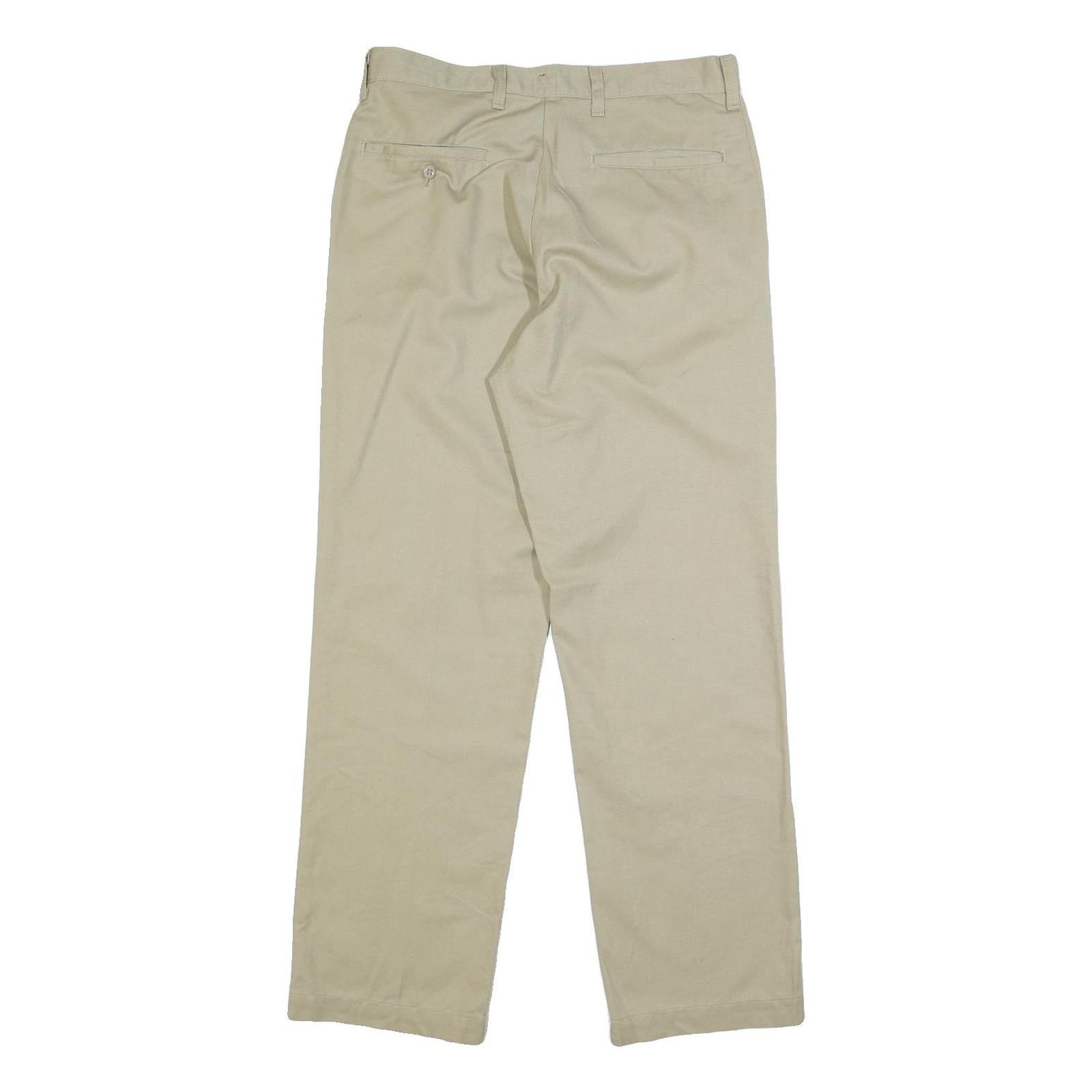 DICKIES Mens Cotton Blend Beige Regular Straight Trousers W31 L32 Classic