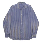 PAUL & SHARK Mens Blue & White Striped Cotton Shirt L Long Sleeve Button Casual
