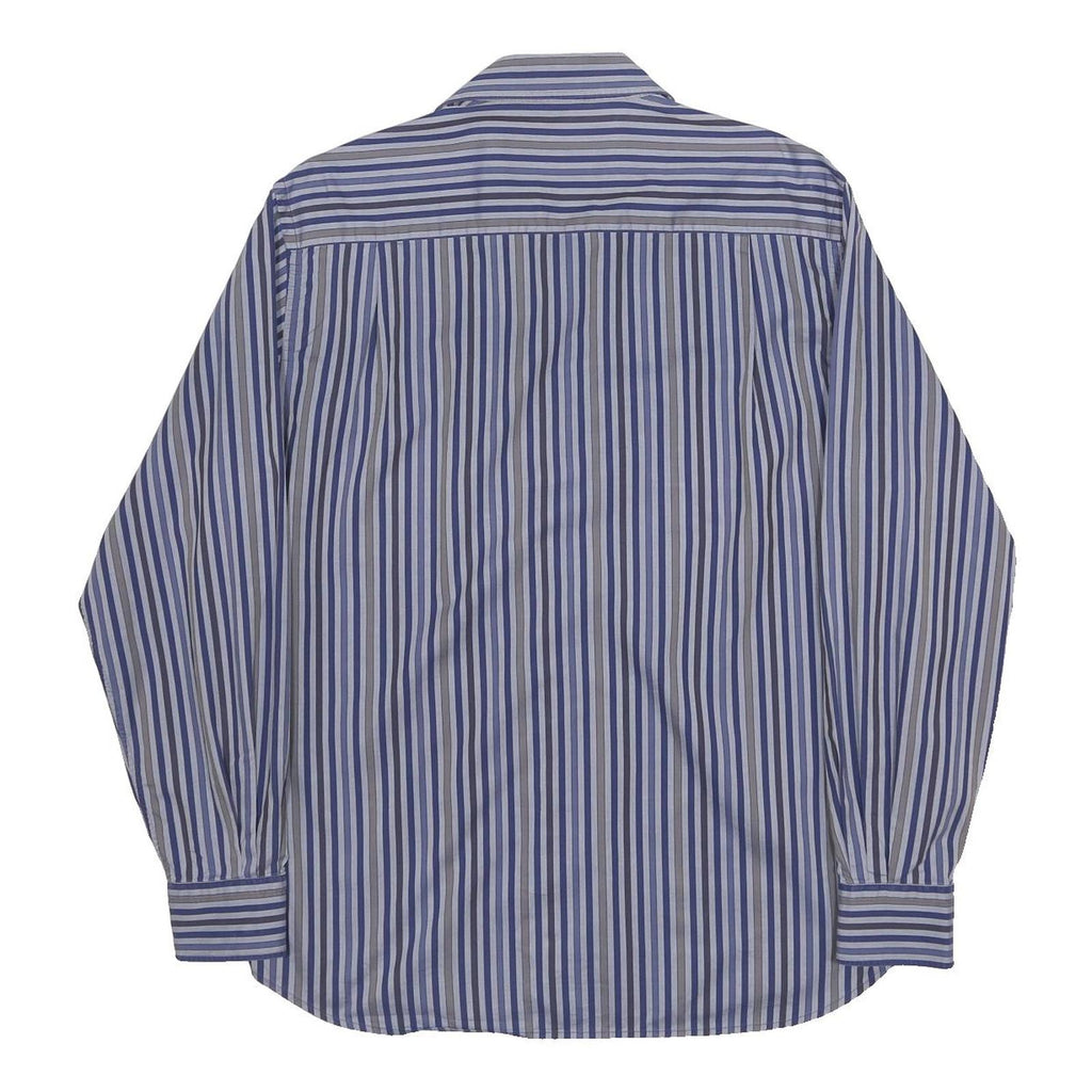 PAUL & SHARK Mens Blue & White Striped Cotton Shirt L Long Sleeve Button Casual