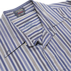 PAUL & SHARK Mens Blue & White Striped Cotton Shirt L Long Sleeve Button Casual
