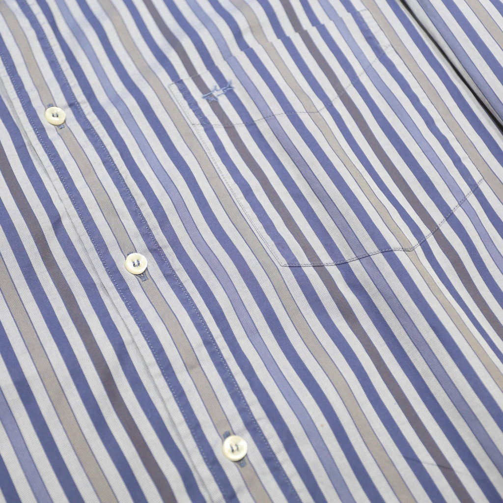 PAUL & SHARK Mens Blue & White Striped Cotton Shirt L Long Sleeve Button Casual