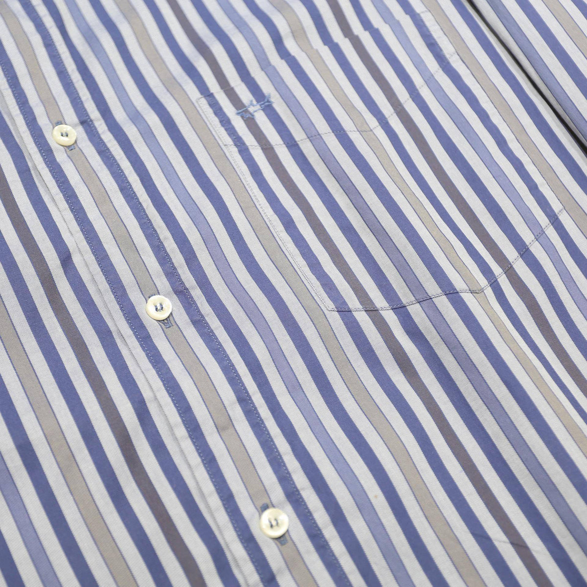 PAUL & SHARK Mens Blue & White Striped Cotton Shirt L Long Sleeve Button Casual