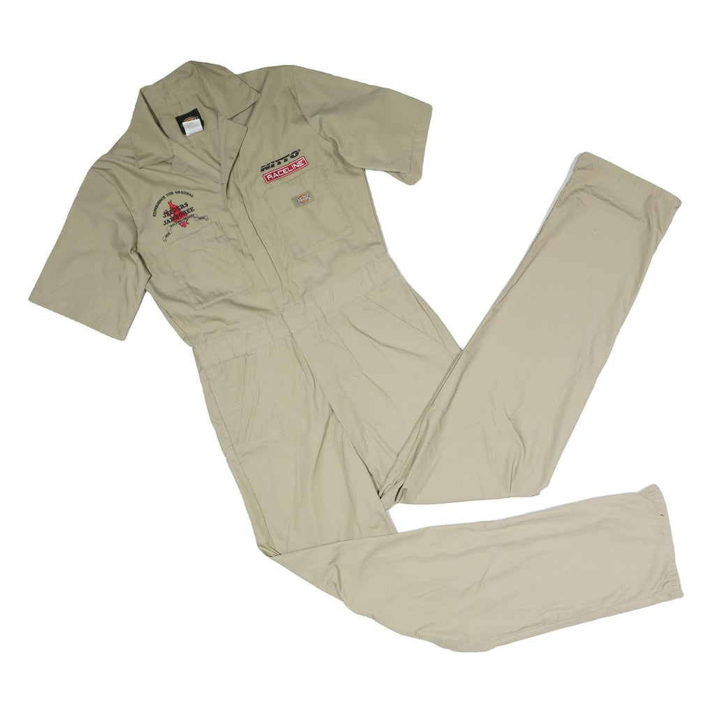 DICKIES Mens Beige Polyester Blend Classic Dungarees S W32 L32 Workwear Utility