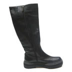 VINCE CAMUTO Womens Leather Black Knee High Boots UK 6.5 Chunky Sole Casual