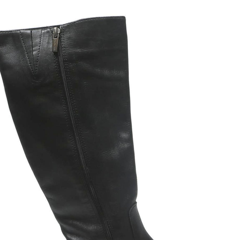VINCE CAMUTO Womens Leather Black Knee High Boots UK 6.5 Chunky Sole Casual