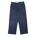 DICKIES Workwear Mens Trousers Blue Loose Straight W36 L32