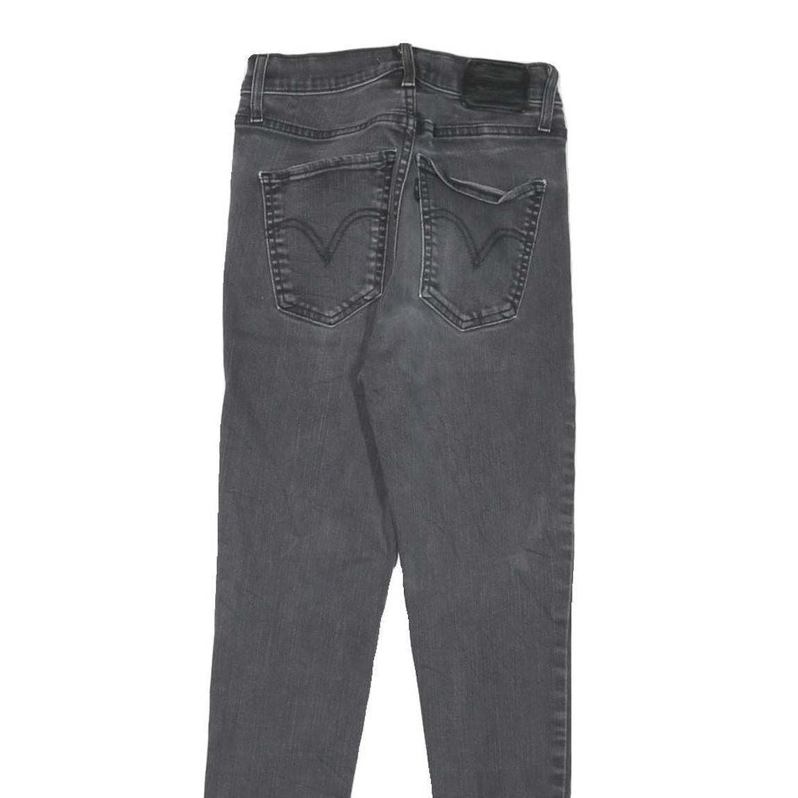 LEVI'S Womens Black Regular Skinny Denim Raw W26 L26 Button Fly Jeans