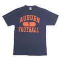 RUSSELL ATHLETIC Mens Blue Auburn Football Graphic T-Shirt S Short Sleeve Crew