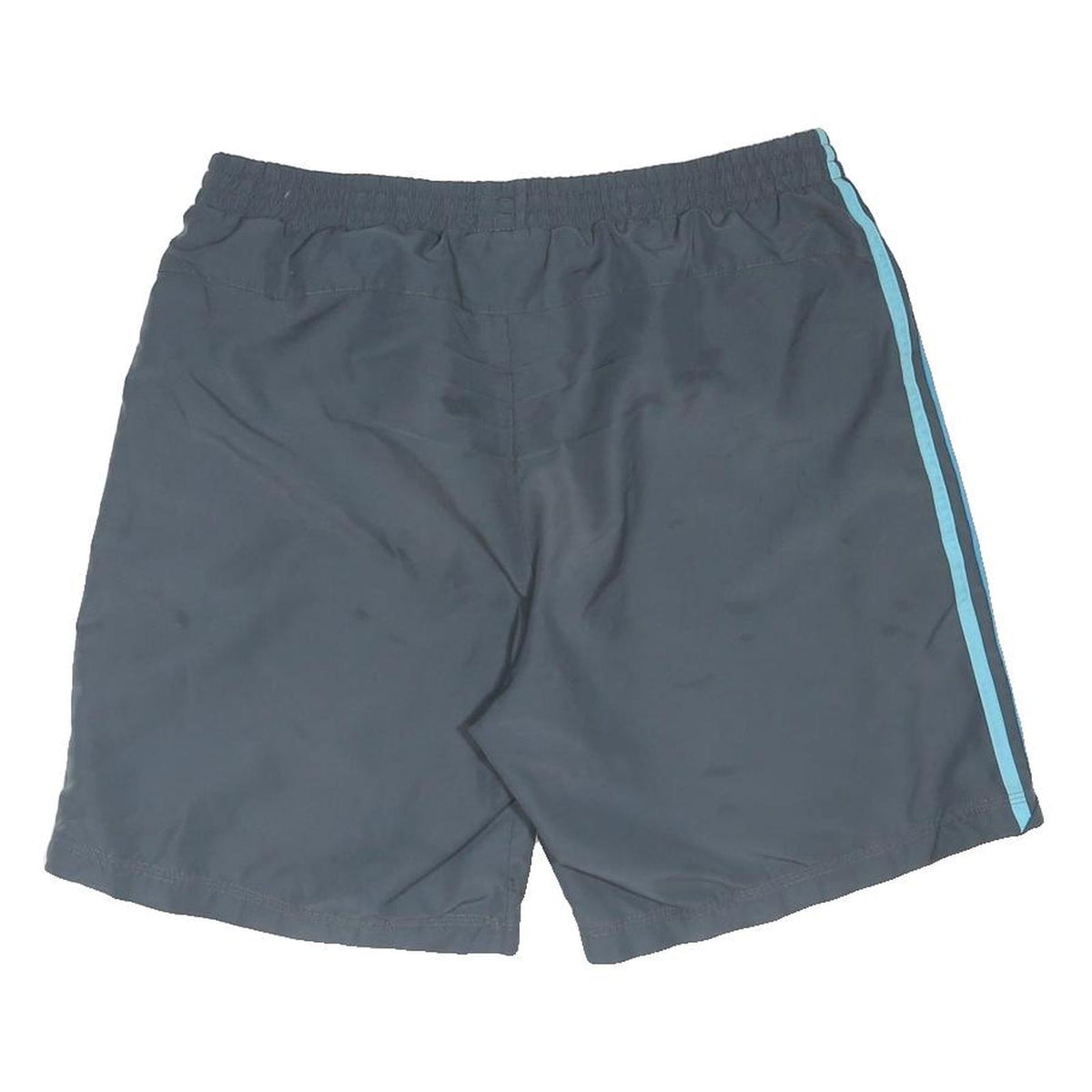 ADIDAS Mens Grey Casual Shorts L W32 Blue Striped Polyester Blend Sports Logo
