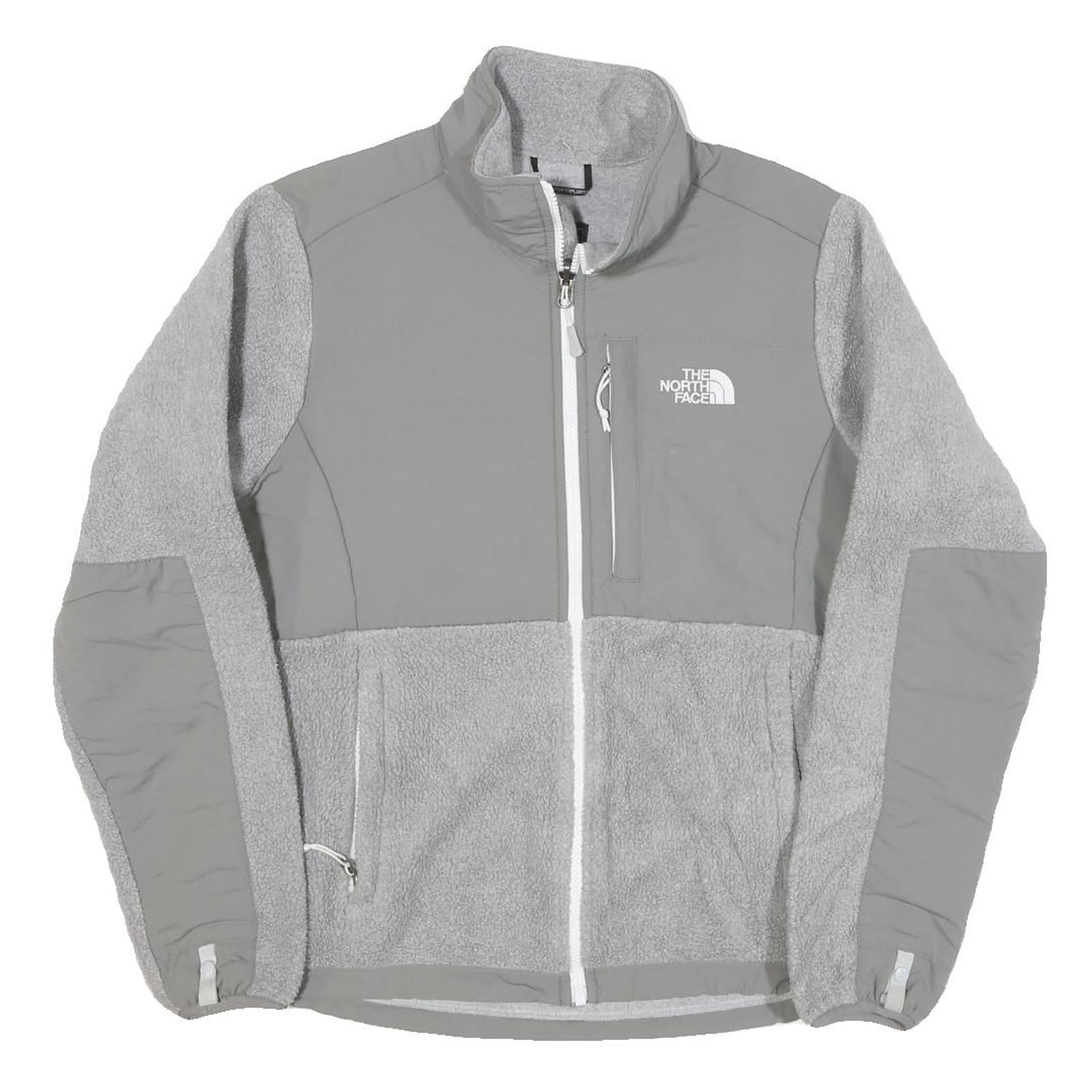 THE NORTH FACE Womens Grey Fleece Track Jacket M Polyester Blend Zip Outdoor