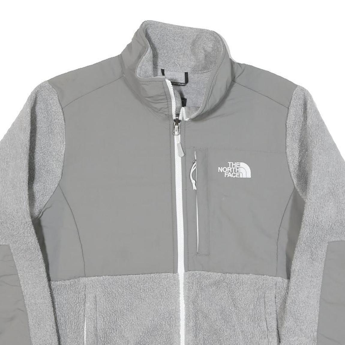 THE NORTH FACE Womens Grey Fleece Track Jacket M Polyester Blend Zip Outdoor