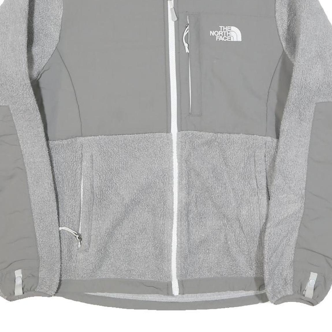 THE NORTH FACE Womens Grey Fleece Track Jacket M Polyester Blend Zip Outdoor