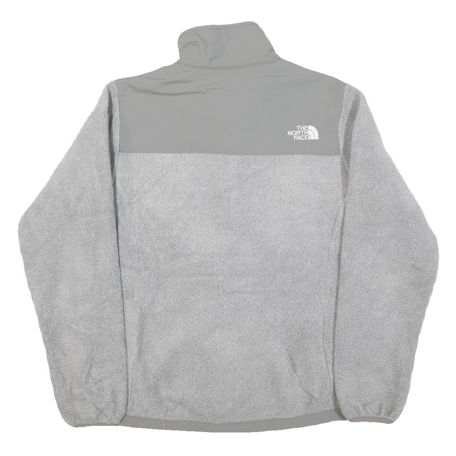 THE NORTH FACE Womens Grey Fleece Track Jacket M Polyester Blend Zip Outdoor