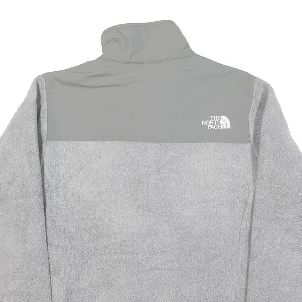 THE NORTH FACE Womens Grey Fleece Track Jacket M Polyester Blend Zip Outdoor