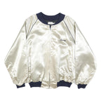 L.A AIR LINE Mens White & Navy Bud Light Sports Satin Zip Jacket XL