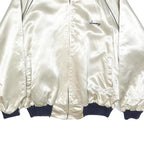 L.A AIR LINE Mens White & Navy Bud Light Sports Satin Zip Jacket XL