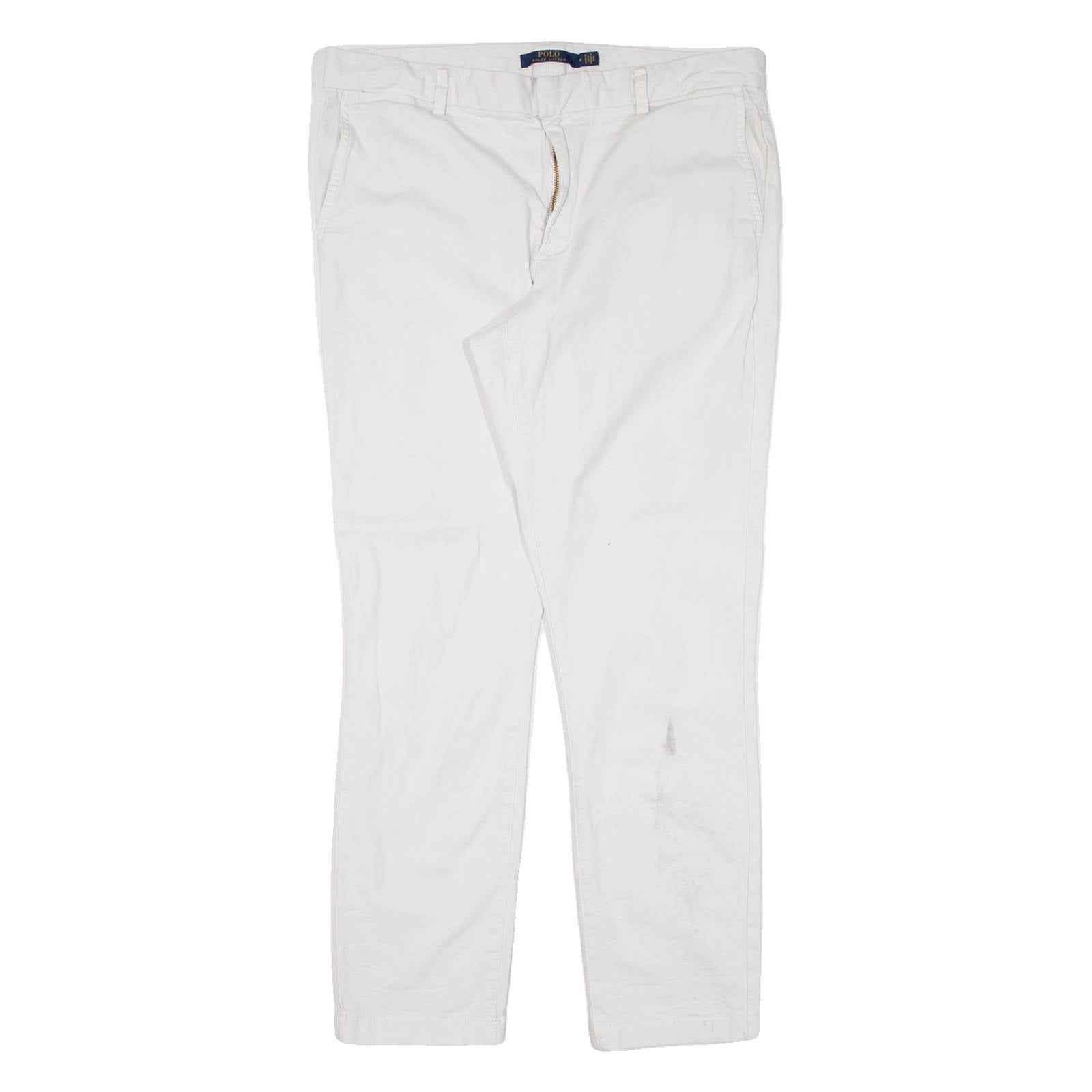 POLO RALPH LAUREN Chino Womens Trousers White Slim Skinny W32 L28