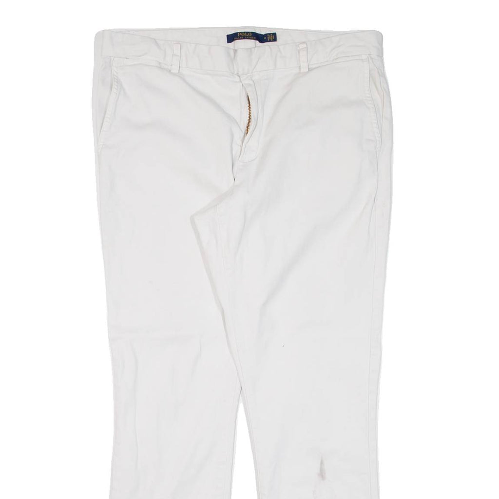 POLO RALPH LAUREN Chino Womens Trousers White Slim Skinny W32 L28