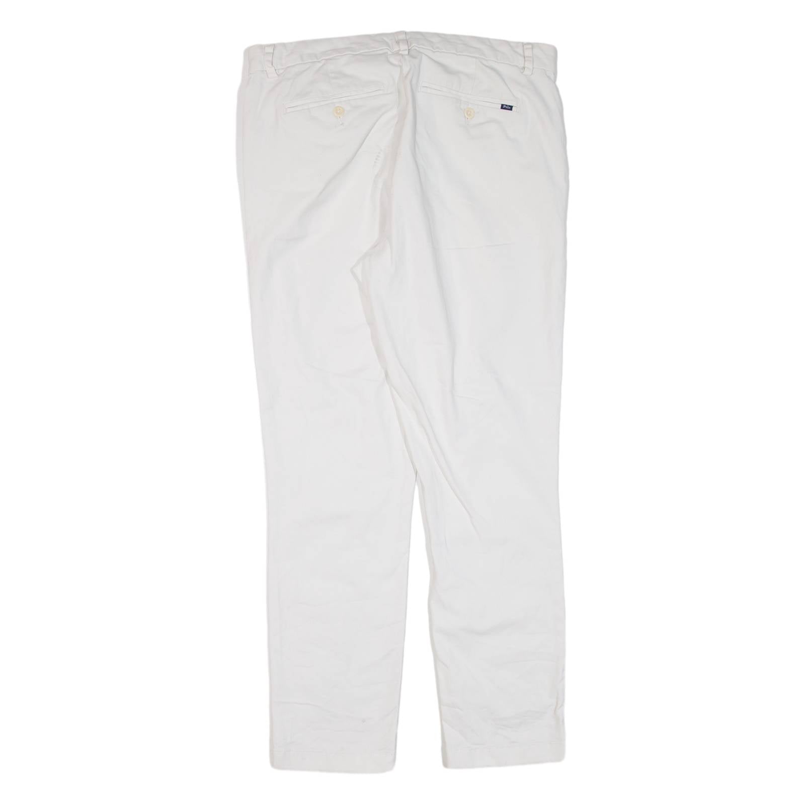 POLO RALPH LAUREN Chino Womens Trousers White Slim Skinny W32 L28