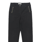PER UNA Womens Cotton Blend Black Regular Fit Straight Leg Trousers W28 L26
