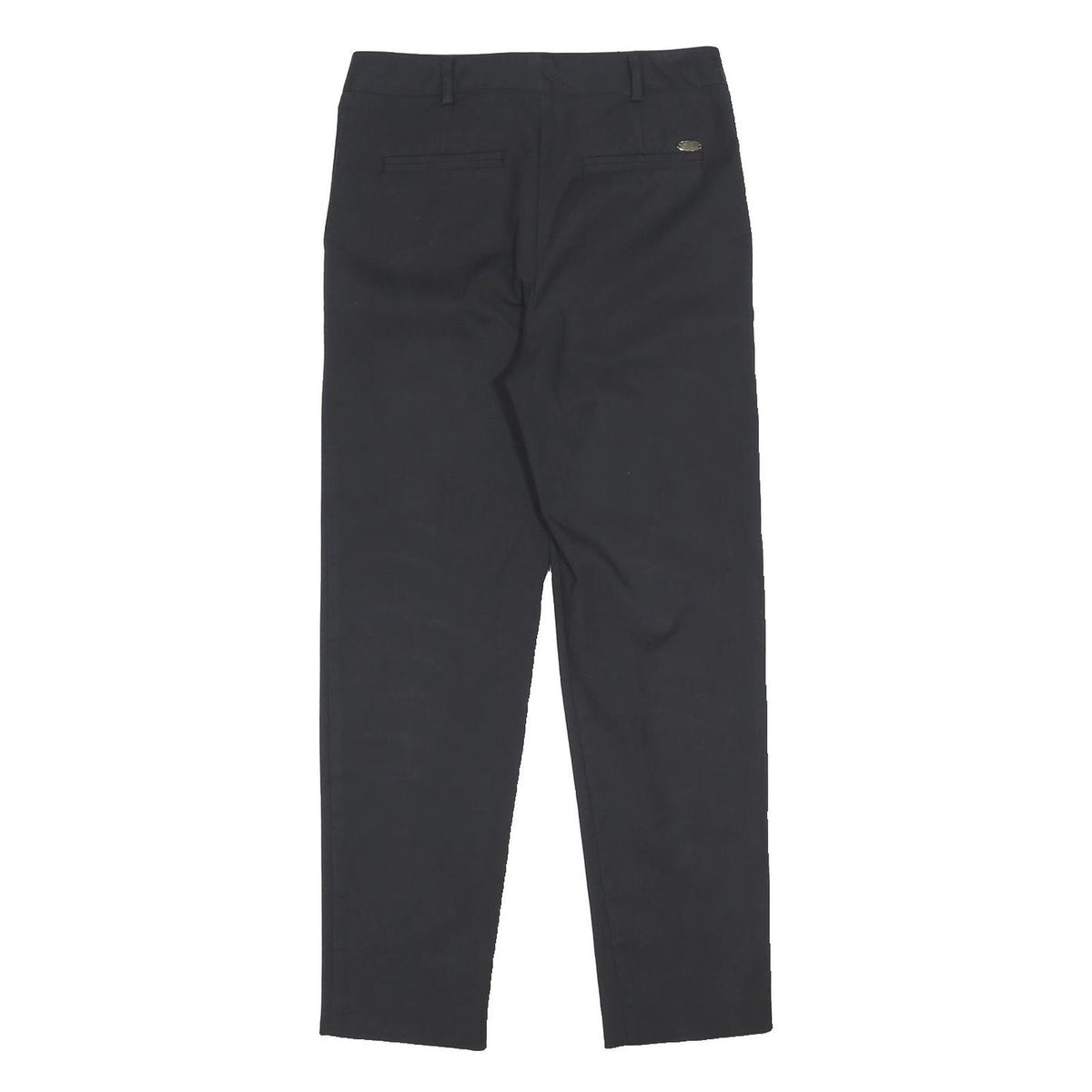 PER UNA Womens Cotton Blend Black Regular Fit Straight Leg Trousers W28 L26