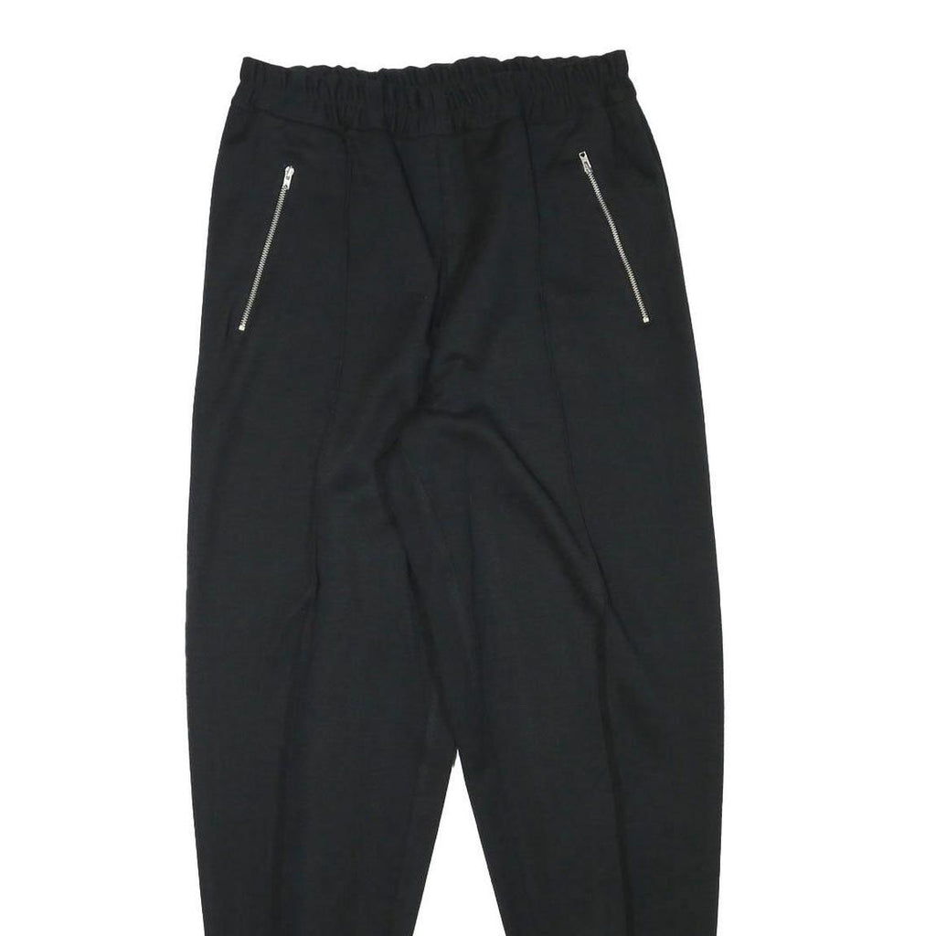 Womens Black Relaxed Leg Trousers W29 L29 Stirrup Bottom Polyester Blend