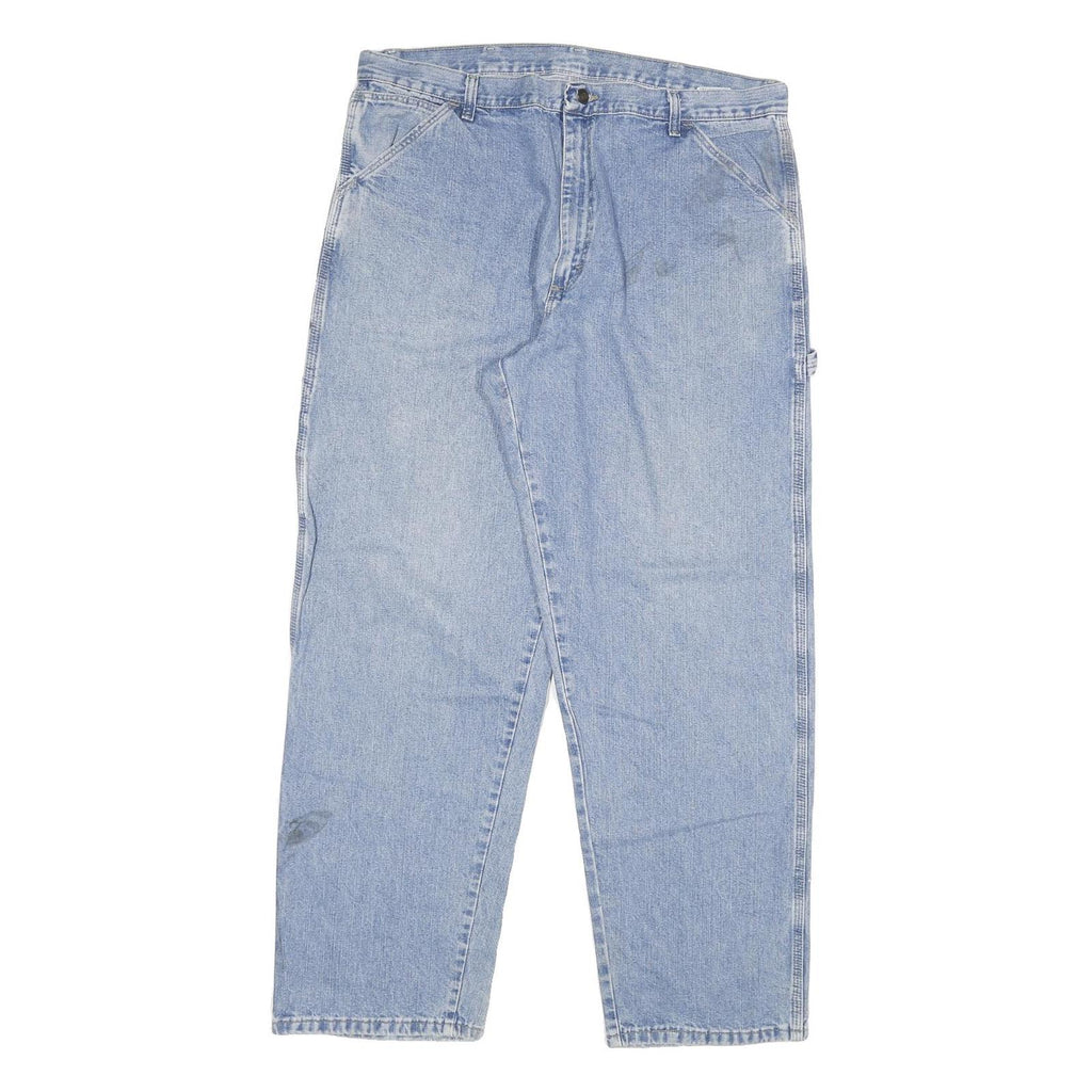 DICKIES Mens Relaxed Light Blue Denim Jeans W38 L32 Workwear Loose Fit Zip Fly