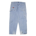 DICKIES Mens Relaxed Light Blue Denim Jeans W38 L32 Workwear Loose Fit Zip Fly