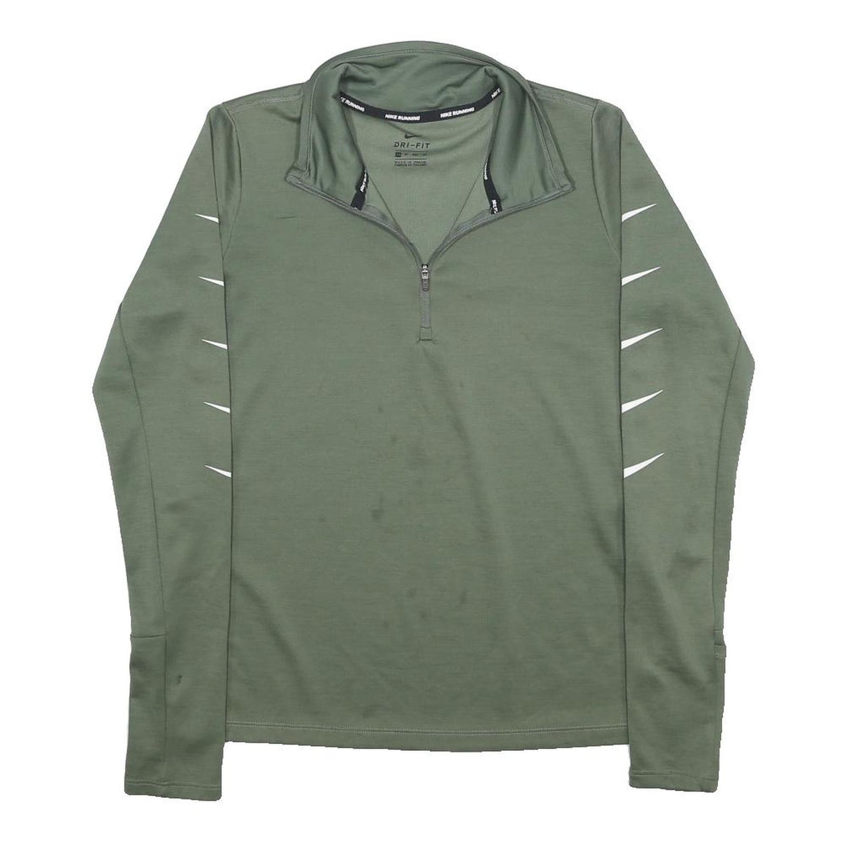 NIKE Womens Green 1/4 Zip XS Sweatshirt Running Activewear Lightweight