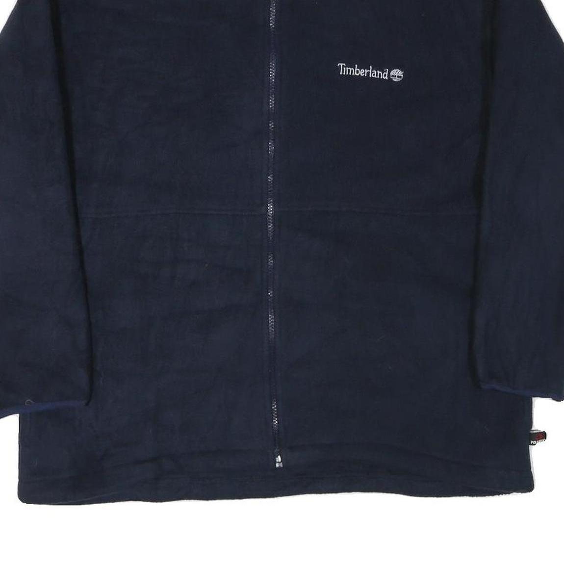 TIMBERLAND Mens Navy Blue Zip Jacket S Polyester Blend Plain Outdoor Casual