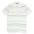 PUMA Mens White Green & Beige Striped Short Sleeve Polo Shirt L Casual Summer