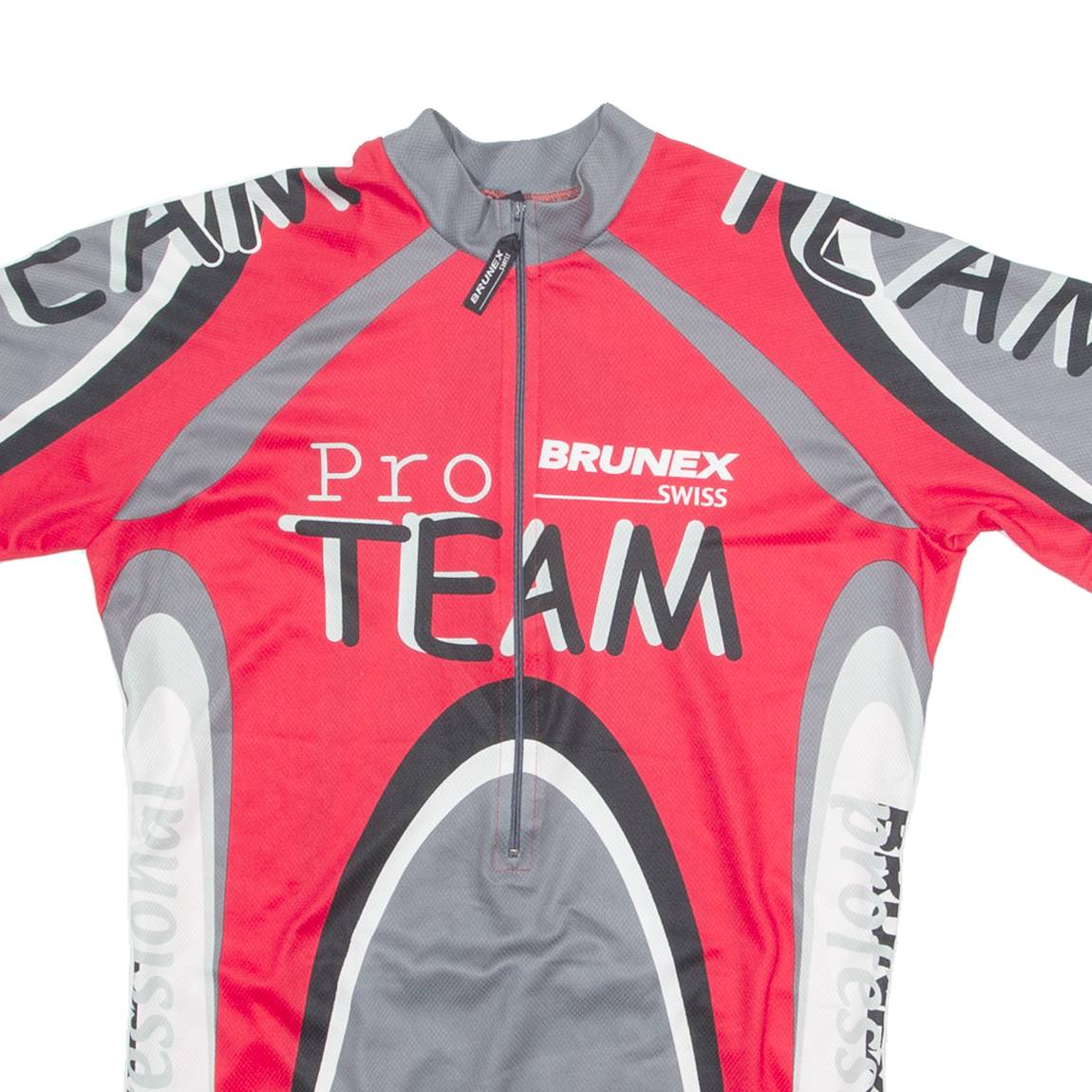 BRUNEX Cycling Mens Jersey Red 1/2 Zip S