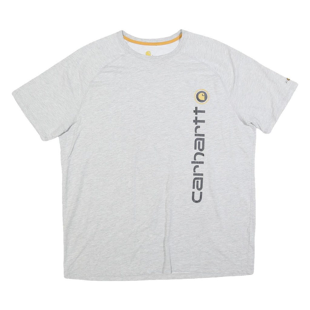 CARHARTT Mens Grey Cotton Blend T-Shirt L Short Sleeve Crew Neck Logo Print