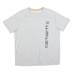 CARHARTT Mens Grey Cotton Blend T-Shirt L Short Sleeve Crew Neck Logo Print